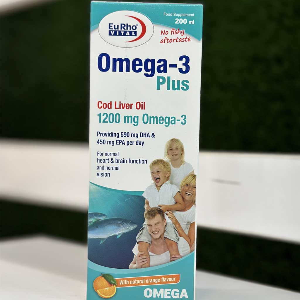 شربت امگا ۳ پلاس یوروویتال 200 میلی لیتر اورجینال