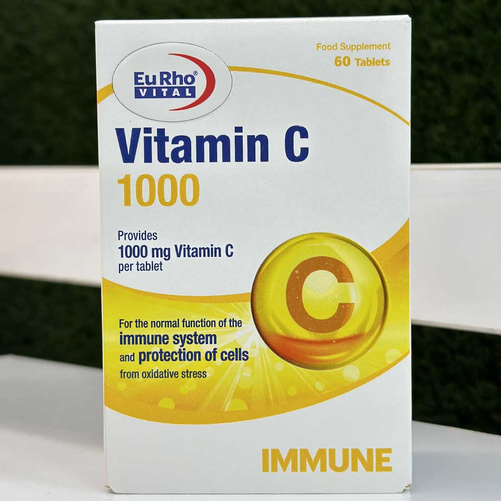 قرص ویتامین C ۱۰۰۰ میلی‌گرم یوروویتال 60 عددی اورجینال