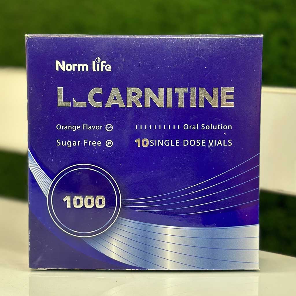 ویال ال-کارنیتین ۱۰۰۰ میلی‌گرم نورم لایف 10 عددی اورجینال