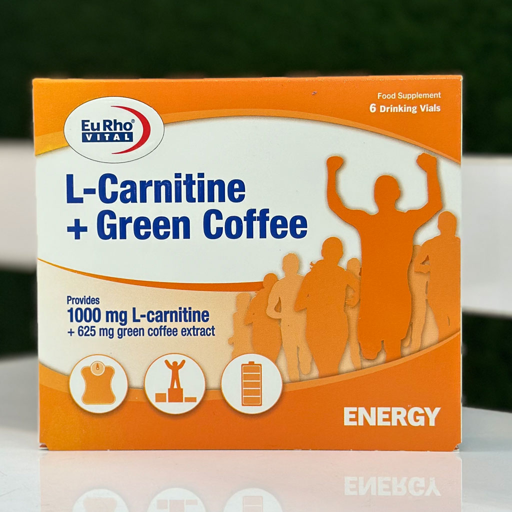 ویال ال-کارنیتین و قهوه سبز یوروویتال 6 عددی اورجینال